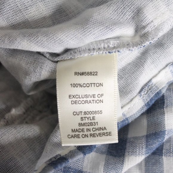 Max Studio Gingham Empire Waist Babydoll Top - Picture 6 of 6